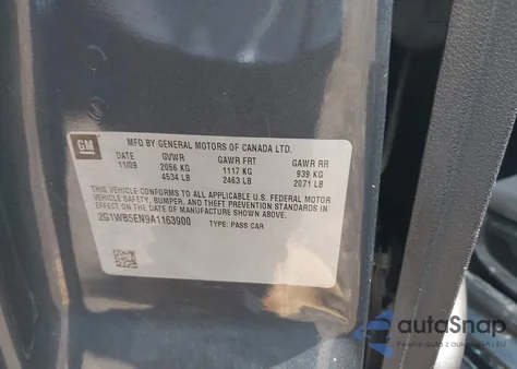 2010 Chevrolet Impala Lt from USA, damaged, VIN 2G1WB5EN9A1163900